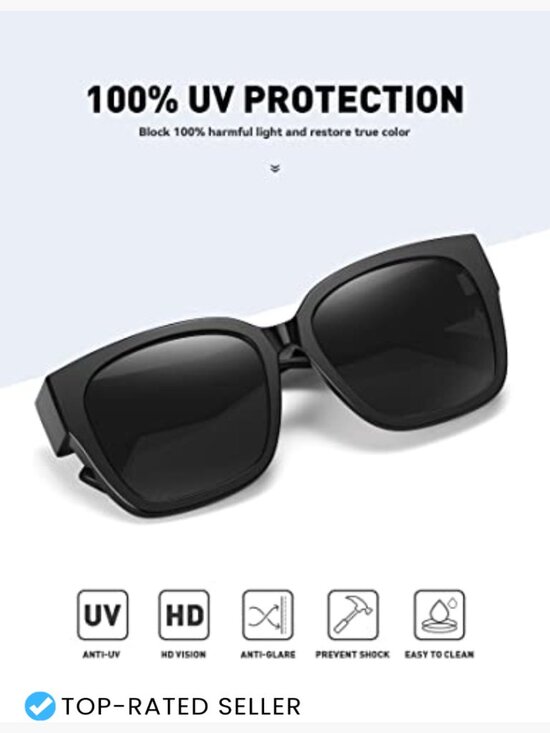 Oversized Fit Over Glasses Sunglasses Polarized Driving UV Protection Large